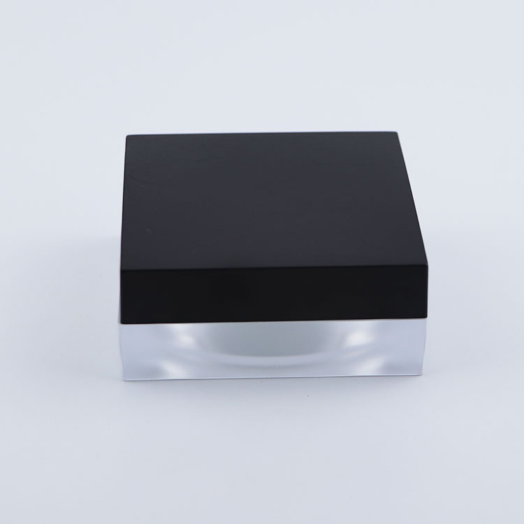 Wholesale plastic sifter loose powder cosmetic jar pigment pots with black lids