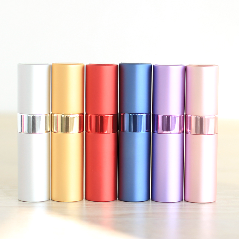 Wholesale pocket round aluminum portable refillable perfume bottle atomizer