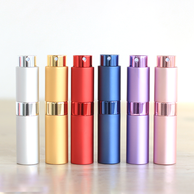 Wholesale pocket round aluminum portable refillable perfume bottle atomizer