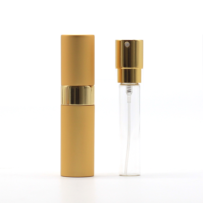 Wholesale pocket round aluminum portable refillable perfume bottle atomizer