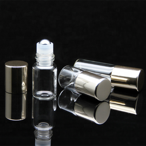 Wholesale portable glass bottle packaging 1ml 2ml 3ml 5ml empty roll on glass bottle and fragrances