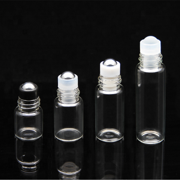 Wholesale portable glass bottle packaging 1ml 2ml 3ml 5ml empty roll on glass bottle and fragrances