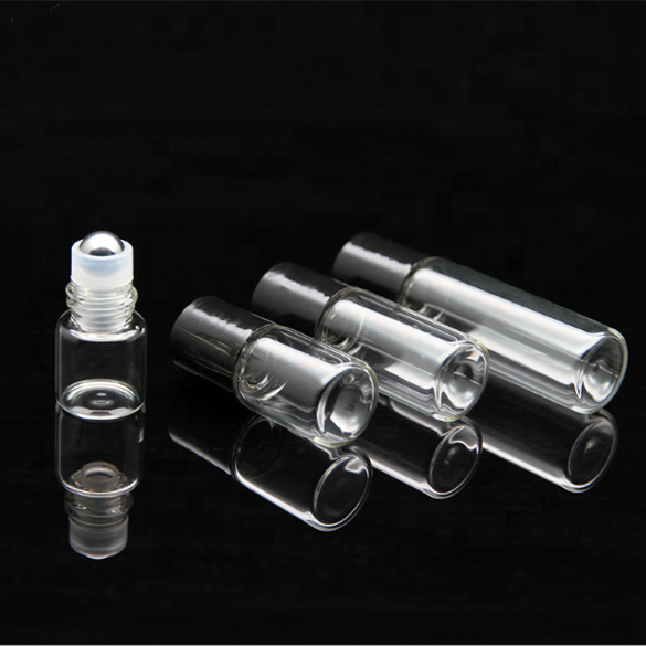 Wholesale portable glass bottle packaging 1ml 2ml 3ml 5ml empty roll on glass bottle and fragrances
