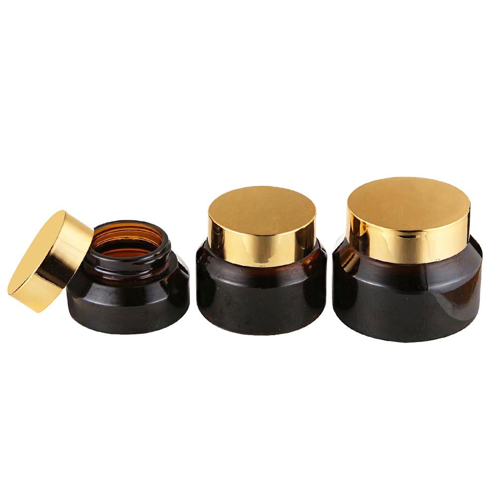 Wholesale price body cosmetic packaging cream matte black glass jar