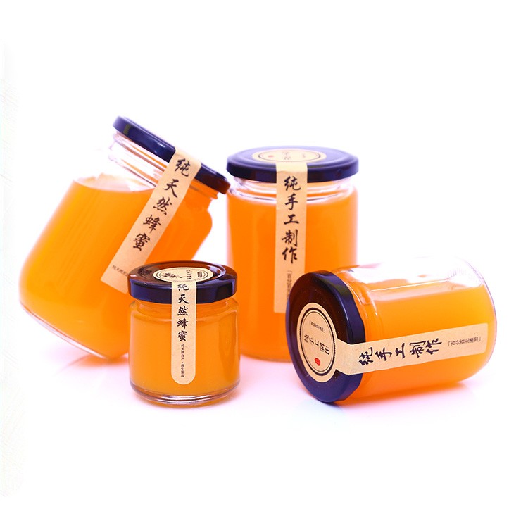 Wholesale price different sizes hexagon shape empty honey glass jar