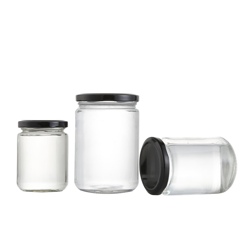 Wholesale price different sizes hexagon shape empty honey glass jar