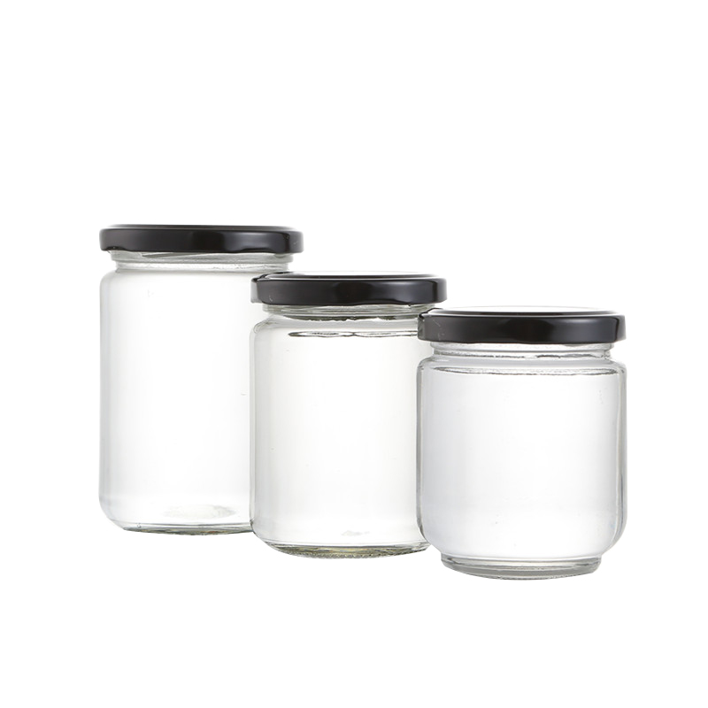 Wholesale price different sizes hexagon shape empty honey glass jar