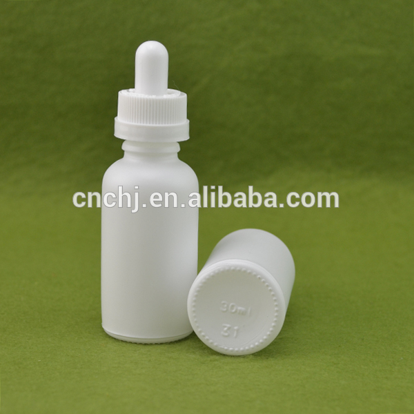 Wholesale price e liquid 10ml 20ml 30ml 50ml 60ml 100ml 120ml frosted matte white glass bottles dropper with temperproof cap
