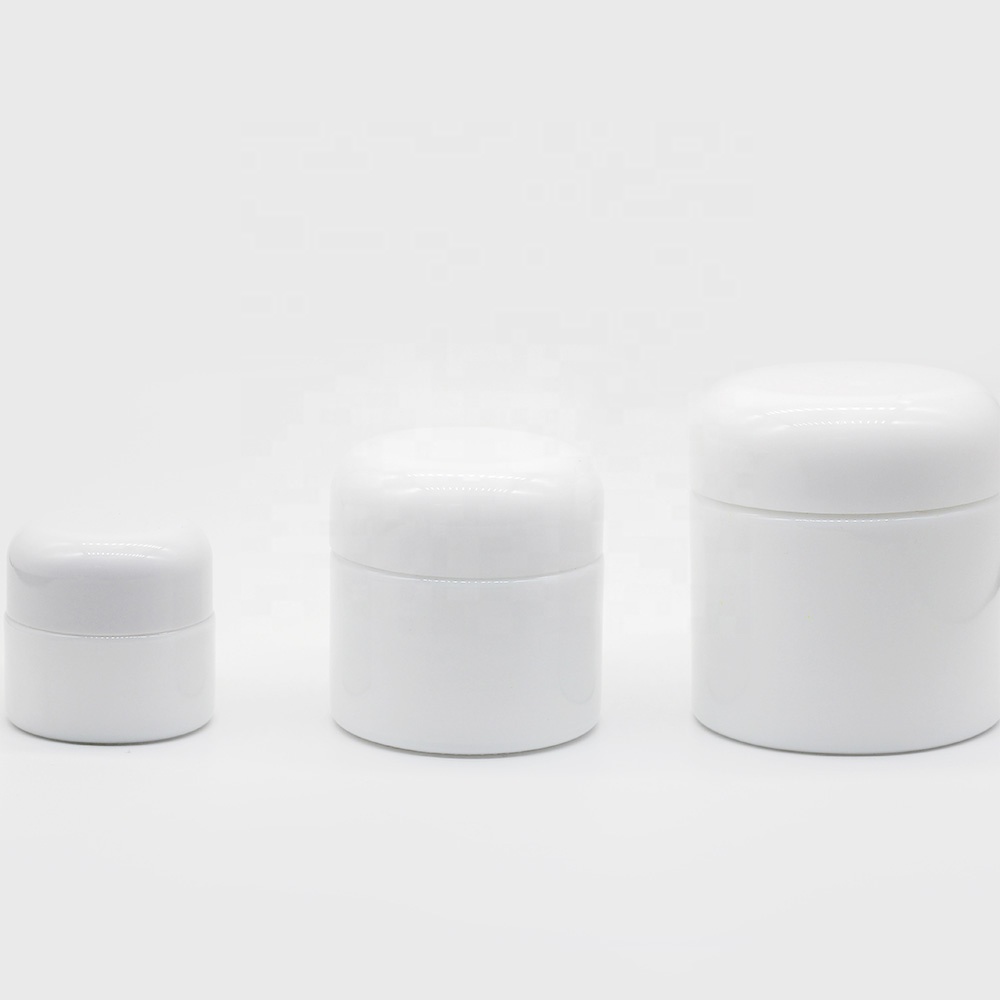 Wholesale price white opal glass container jar with lid for sale