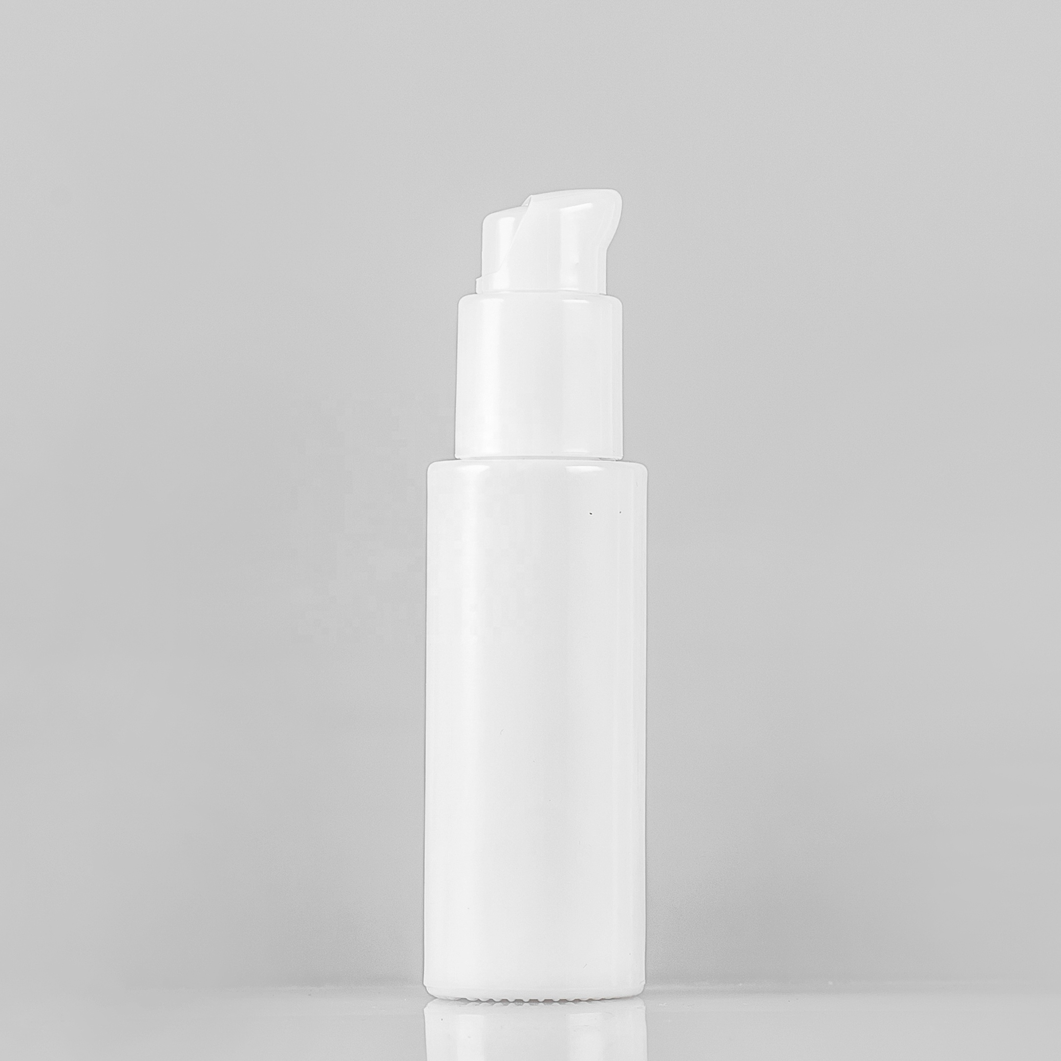 Wholesale price white opal glass flat bottle for skincare cosmetic packaging made in China