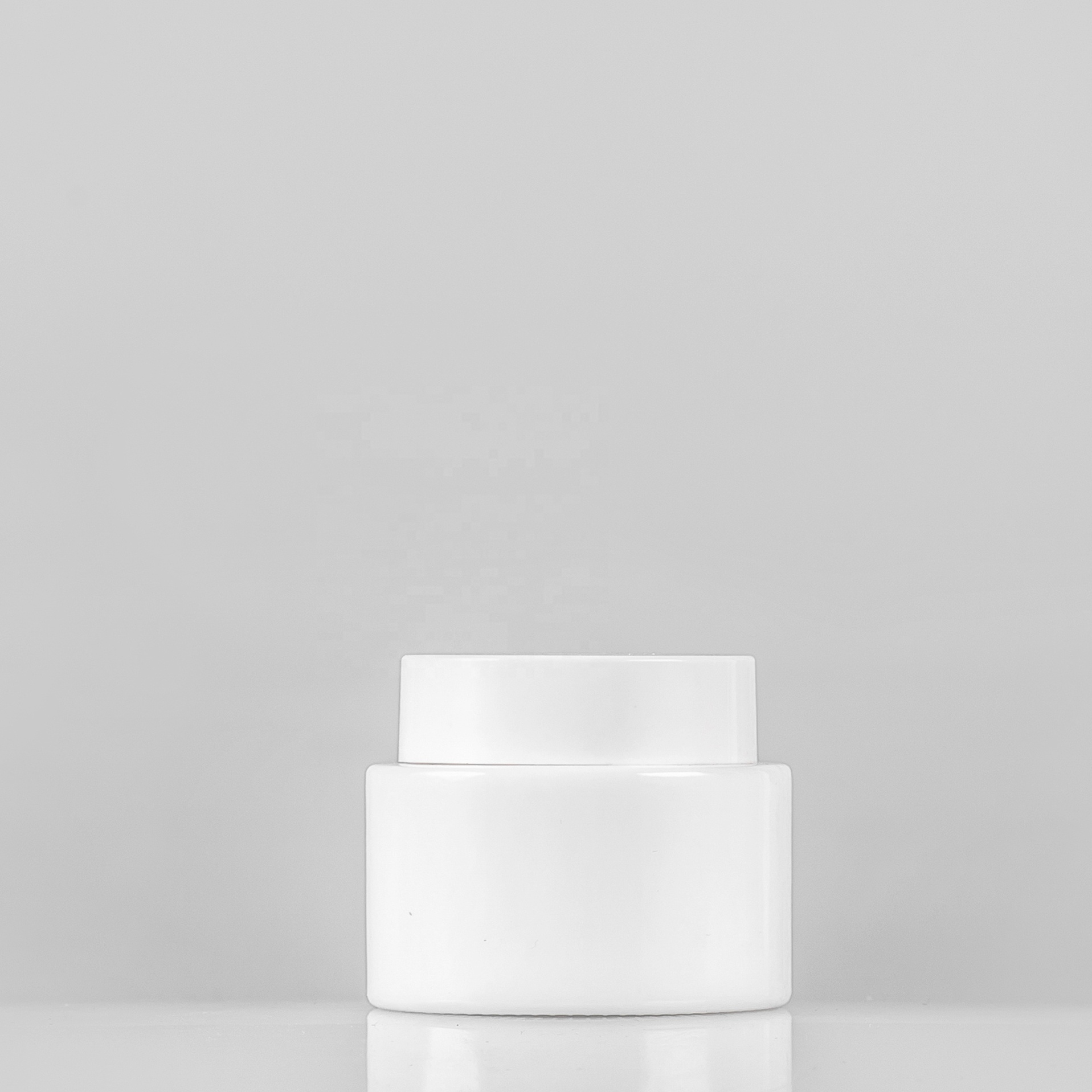 Wholesale price white opal glass flat bottle for skincare cosmetic packaging made in China