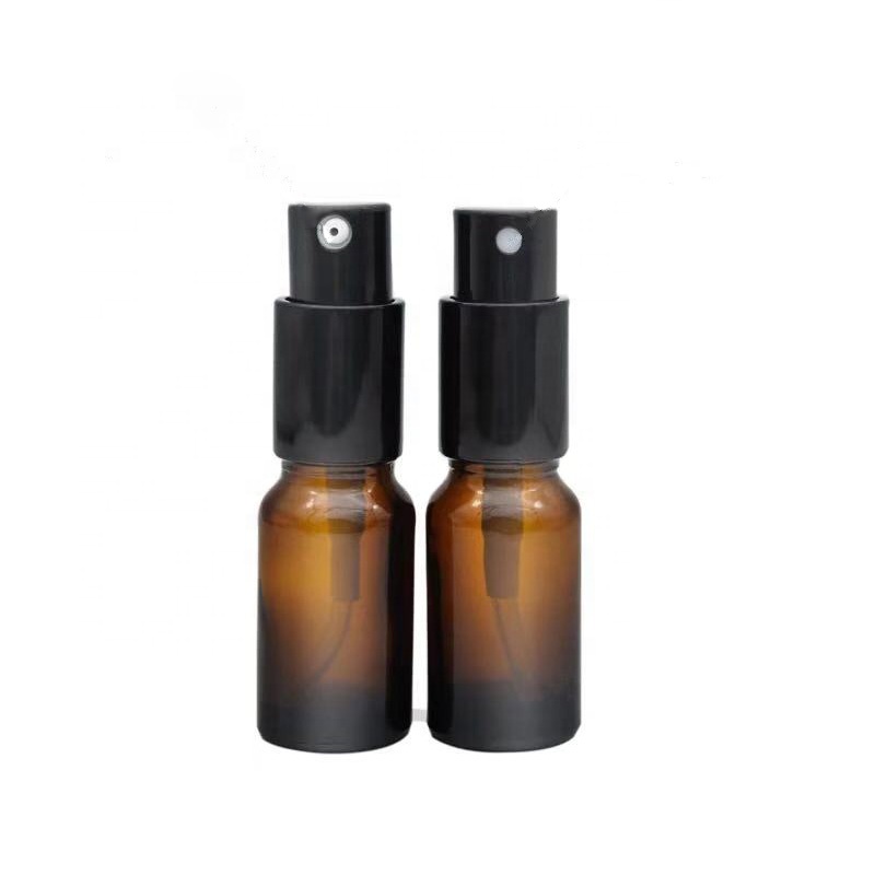 Wholesale pump bottle amber serum pump bottle with black aluminum cap 5ml 10ml 15ml 20ml 30ml 50ml 100ml 200ml