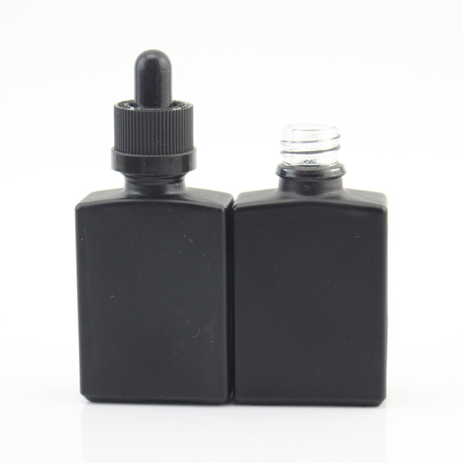 Wholesale rectangular glass bottles 30ml square ejuice glass dropper bottle