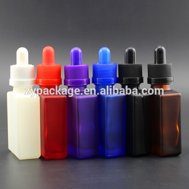 Wholesale rectangular glass bottles 30ml square ejuice glass dropper bottle