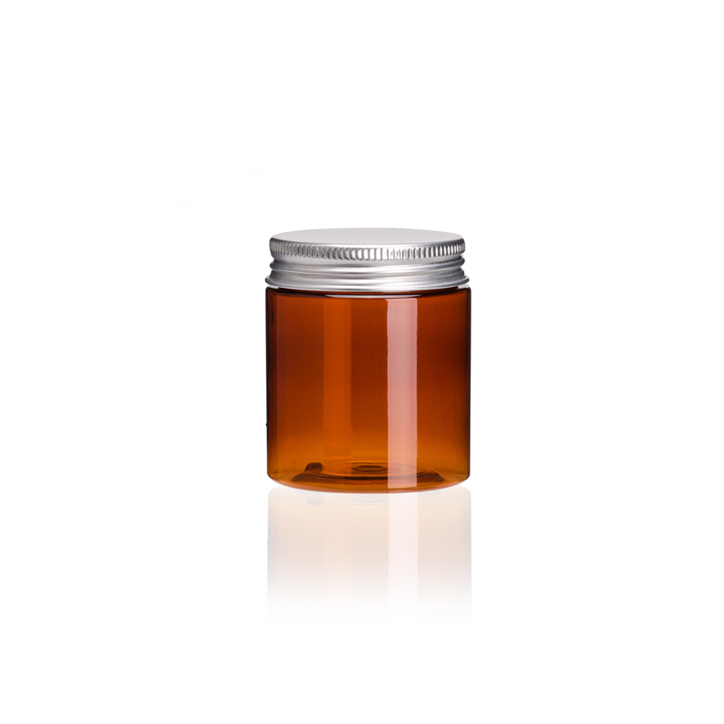 Wholesale recycled Plastic Straight Round pot PET 8 oz  jars for cosmetics with screw lids