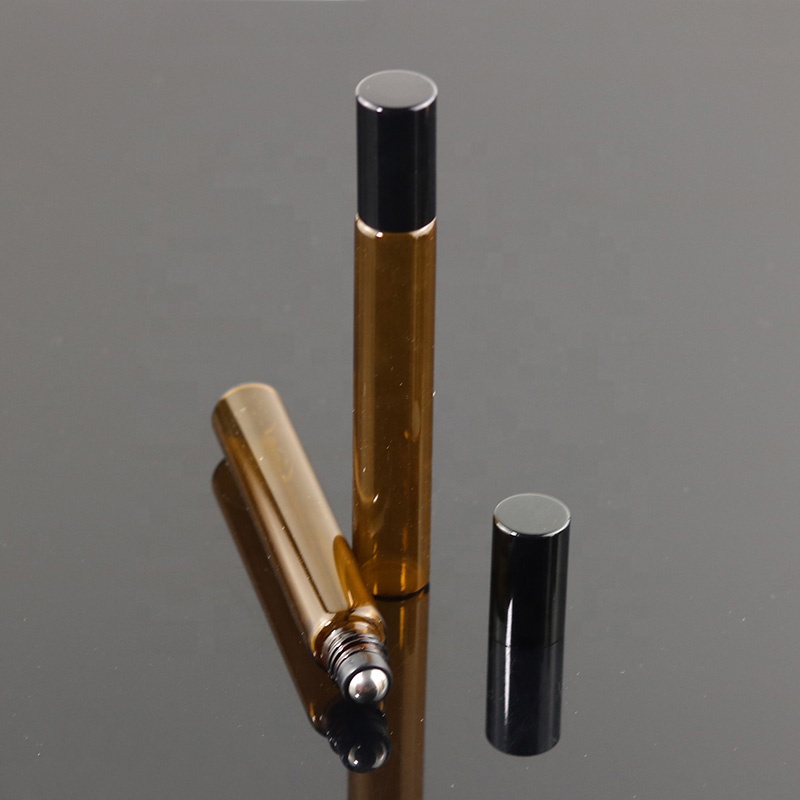 Wholesale roll on bottle glass 10ml amber roller bottle (NRB12-10R)
