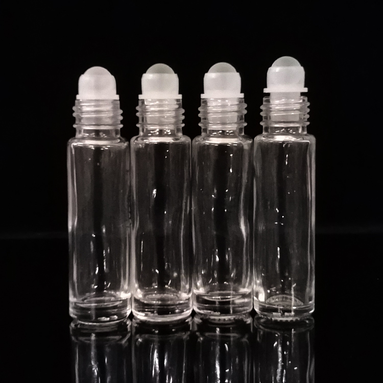 Wholesale roller ball bottle clear essential oil 10ml empty glass roller bottle