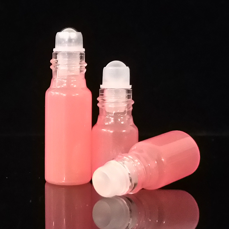 Wholesale roller ball bottle clear frosted essential oil 10ml empty glass roller bottle with plastic cap