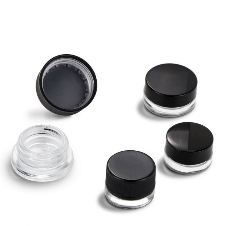 Wholesale round Mini Child Proof Cosmetic Eye Cream Hemp Glass Concentrate Jars 3ml 5ml 7ml