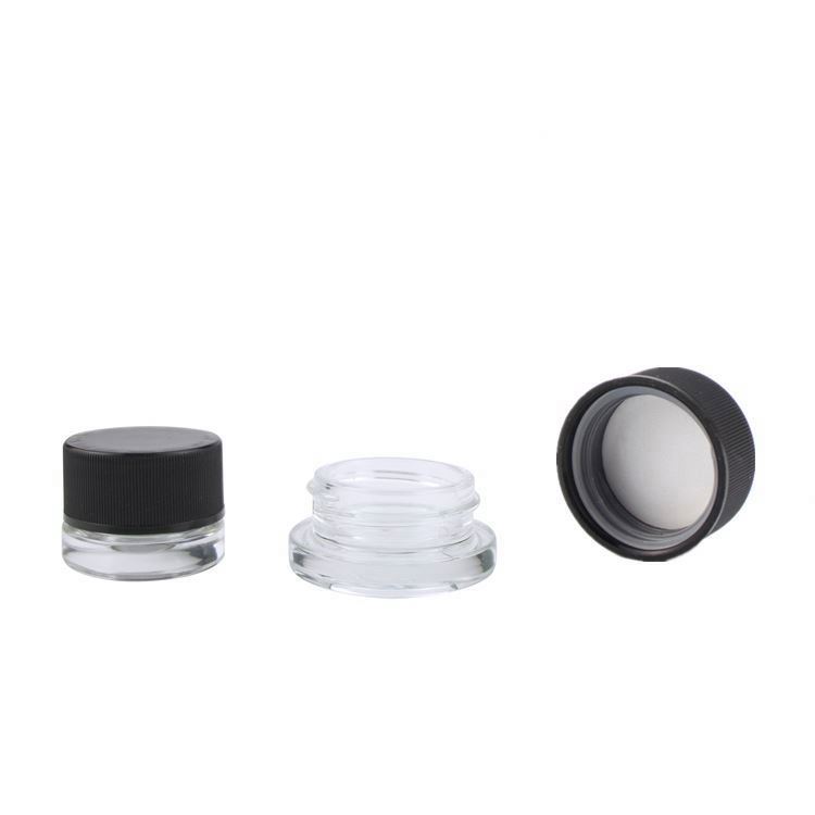 Wholesale round Mini Child Proof Cosmetic Eye Cream Hemp Glass Concentrate Jars 3ml 5ml 7ml