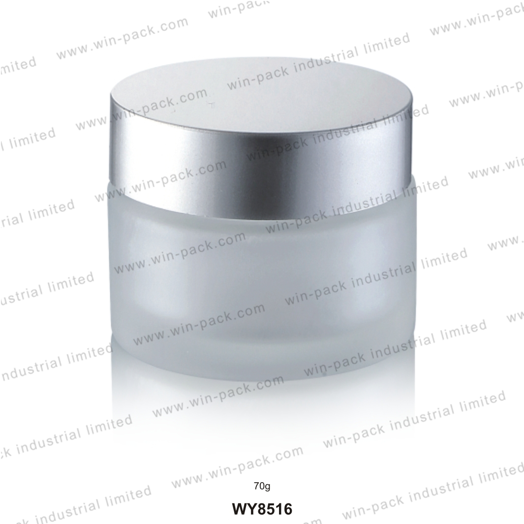 Wholesale round clear frosted 100g glass cream jars