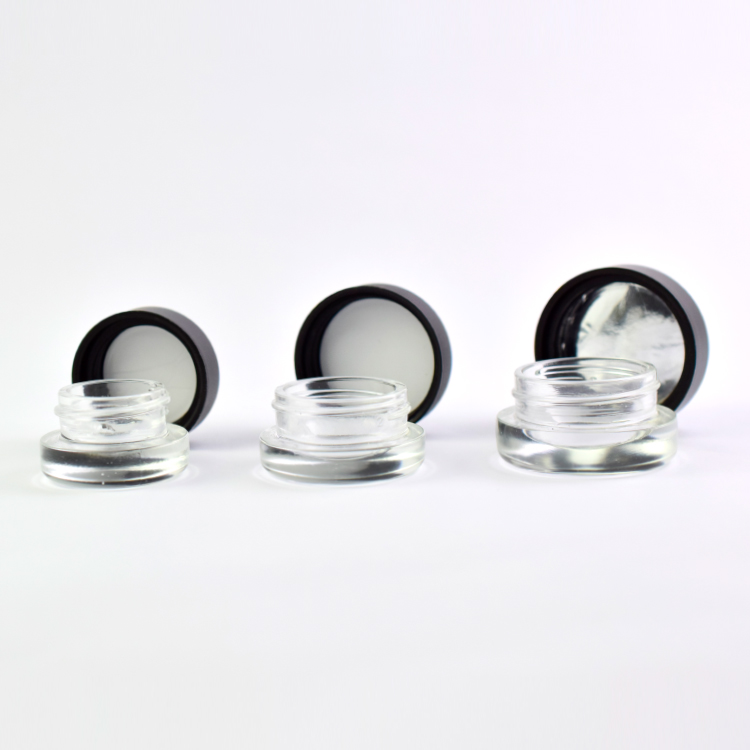 Wholesale round cosmetic packaging mini sample skin care cream glass jar 5g 7g 9g clear mini glass jar with lid