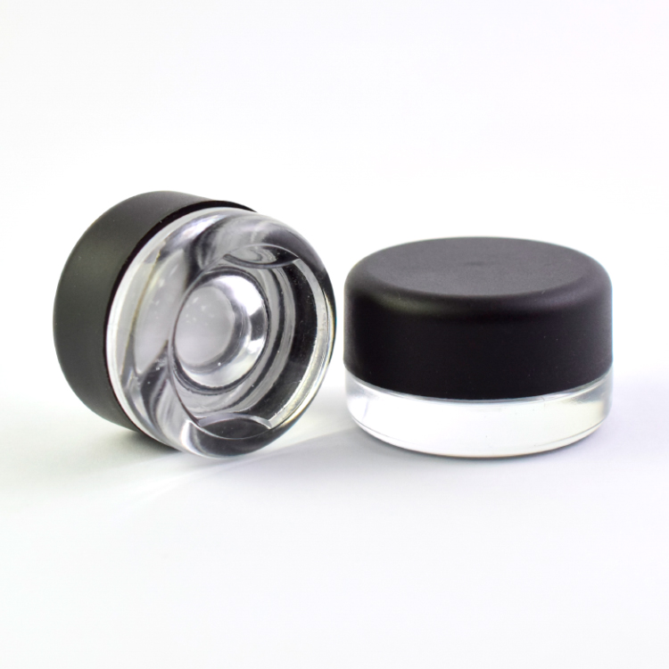 Wholesale round cosmetic packaging mini sample skin care cream glass jar 5g 7g 9g clear mini glass jar with lid