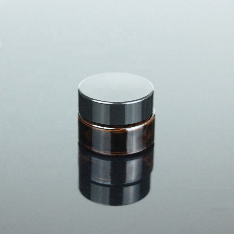 Wholesale round packaging cosmetic jar 5 ml glass jars with black lid (GJM10)