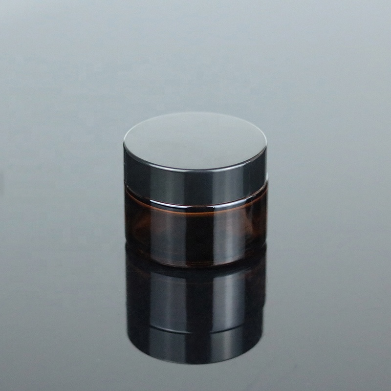 Wholesale round packaging cosmetic jar 5 ml glass jars with black lid (GJM10)