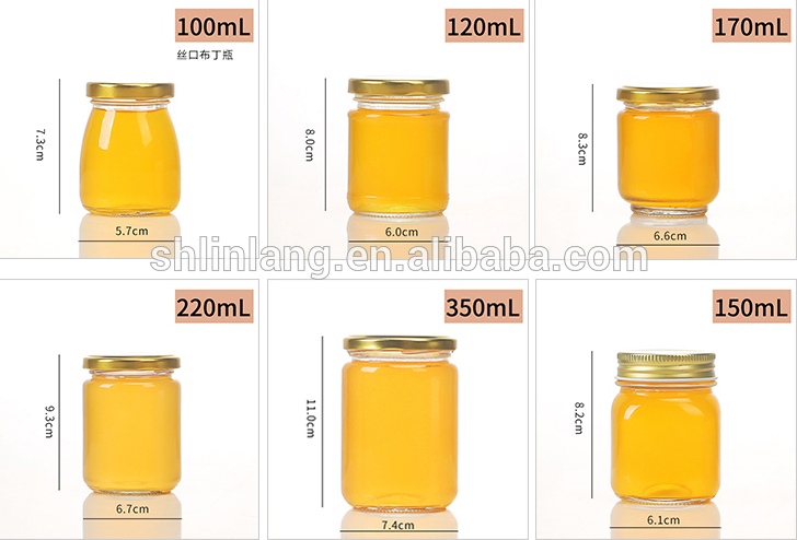 Wholesale round screw top 250ml jar glass with lids