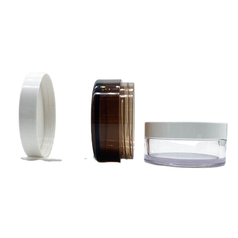 Wholesale round shape free samples 120g plastic jar clear 120ml cosmetic jars with white lid