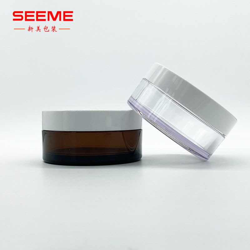 Wholesale round shape free samples 120g plastic jar clear 120ml cosmetic jars with white lid