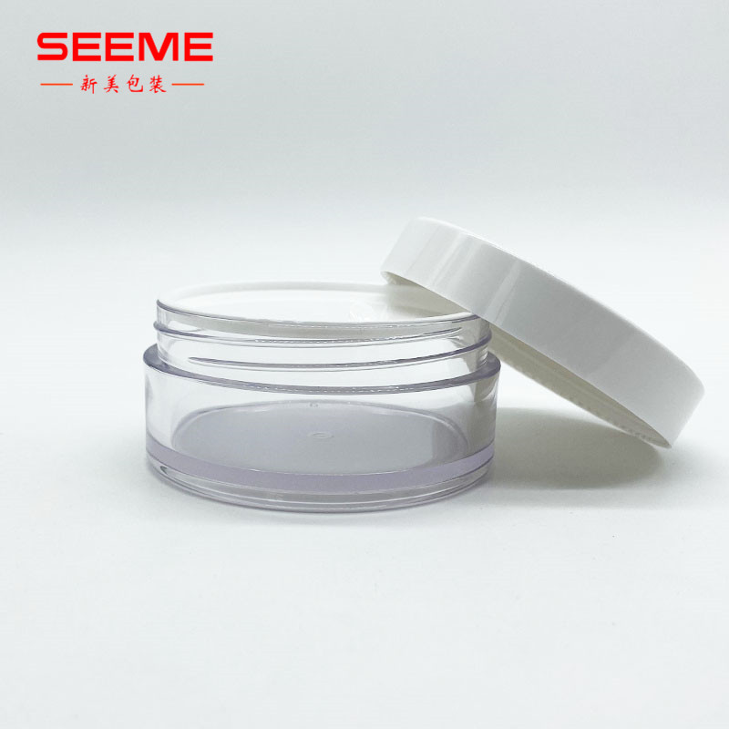 Wholesale round shape free samples 120g plastic jar clear 120ml cosmetic jars with white lid