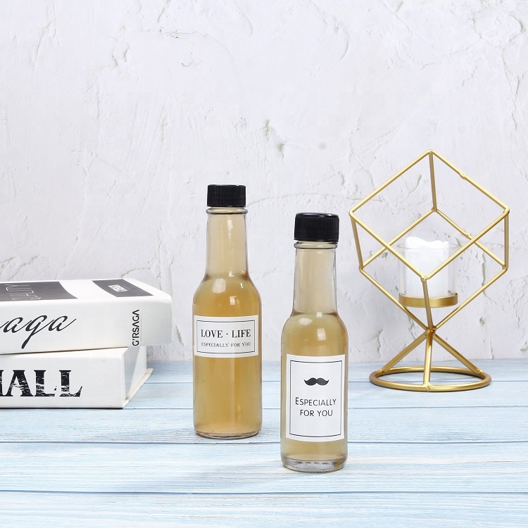 Wholesale sauce packaging glass 5 oz 150ml bbq hot sauce bottles with stopper