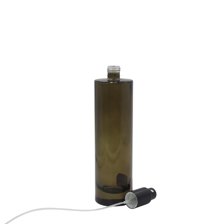Wholesale skin care 30ml 50ml 100ml empty gradient dark green lotion glass bottle with black plastic sprayer
