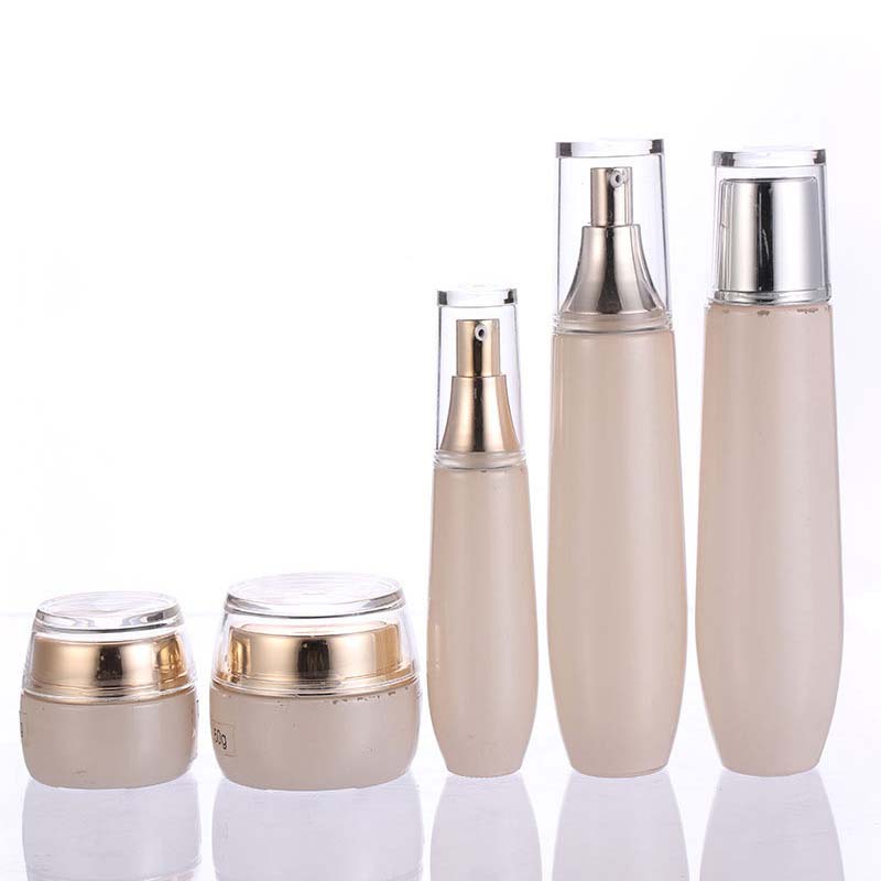 Wholesale skin care cream use lotion bottle new designs luxury gold and jar support customization