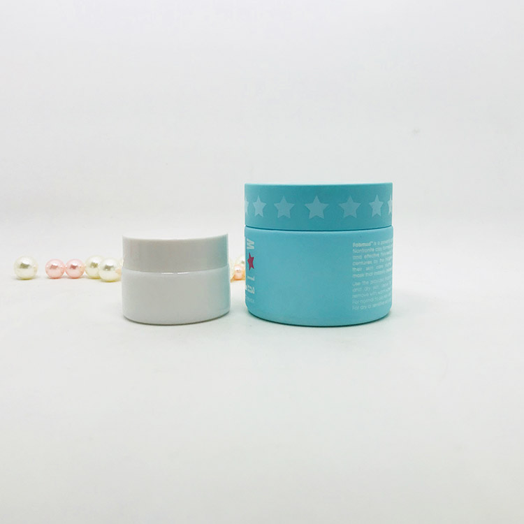 Wholesale skin care porcelain jar cosmetic package with colored lids