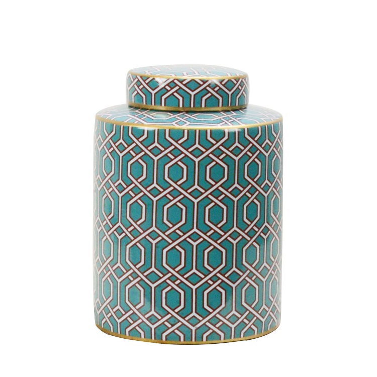 Wholesale small bule and white decoration ceramic jar
