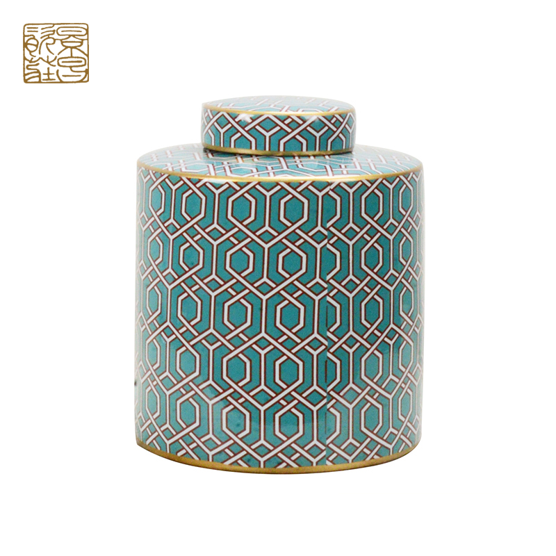 Wholesale small bule and white decoration ceramic jar