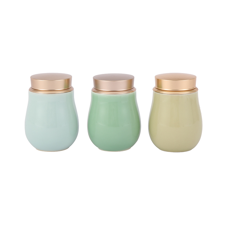 Wholesale small food storage airtight ceramic jars for storage, spice honey jar, coffee and tea storage jar set