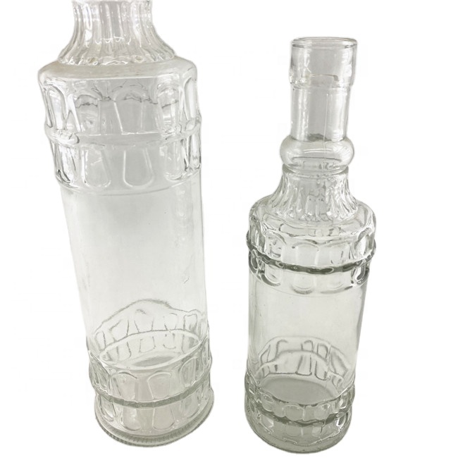 Wholesale small glass jars and containers clear set of 4 crystal glass jar