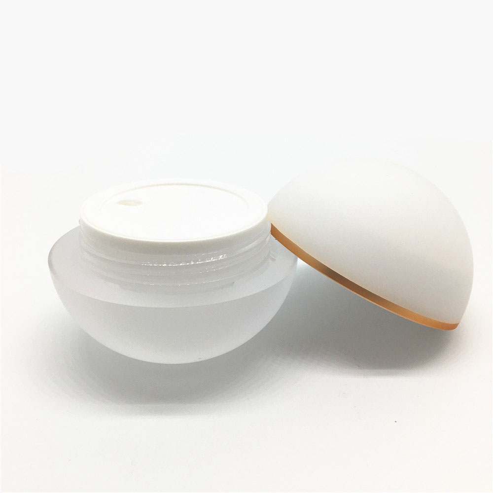 Wholesale soft touch frosted matte acrylic cream 15g gold ball cosmetic jar white