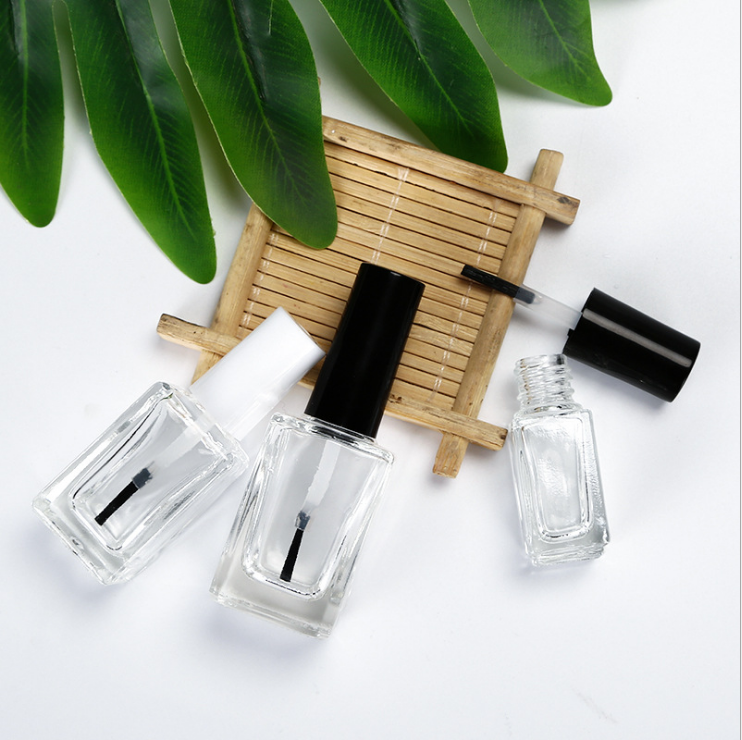Wholesale square 5ml 10ml 15ml bottle with brush empty nail polish bottle