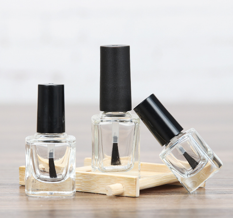 Wholesale square 5ml 10ml 15ml bottle with brush empty nail polish bottle