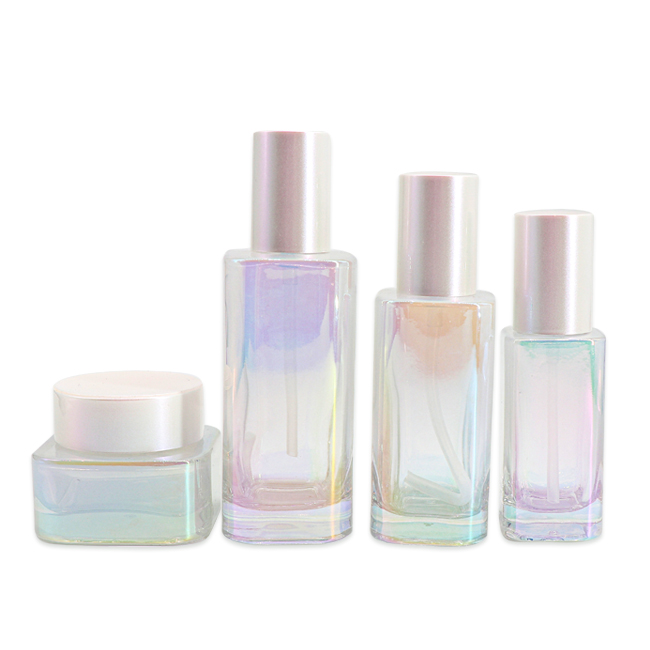 Wholesale square glass bottle cosmetic skincare packaging lotion bottle