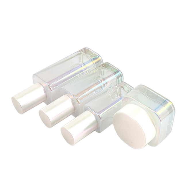 Wholesale square glass bottle cosmetic skincare packaging lotion bottle