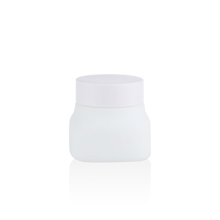 Wholesale square jar cosmetic jar original white glass face cream 50ml jar