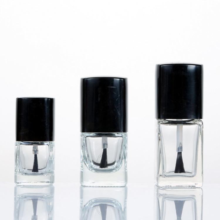 Wholesale square nail polish bottle glass empty