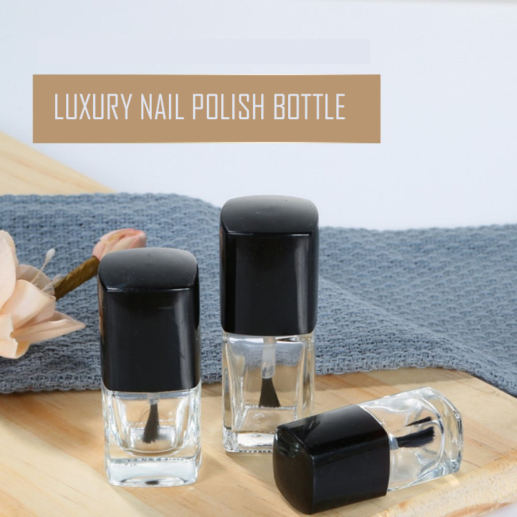 Wholesale square nail polish bottle glass empty