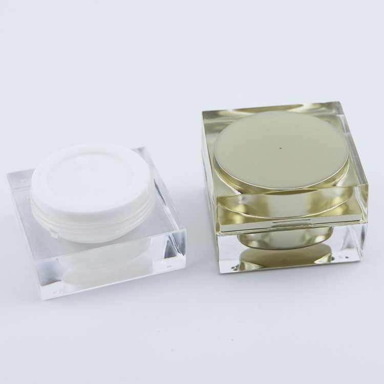 Wholesale square plastic jar cosmetic containers 15g 30g 50g acrylic plastic